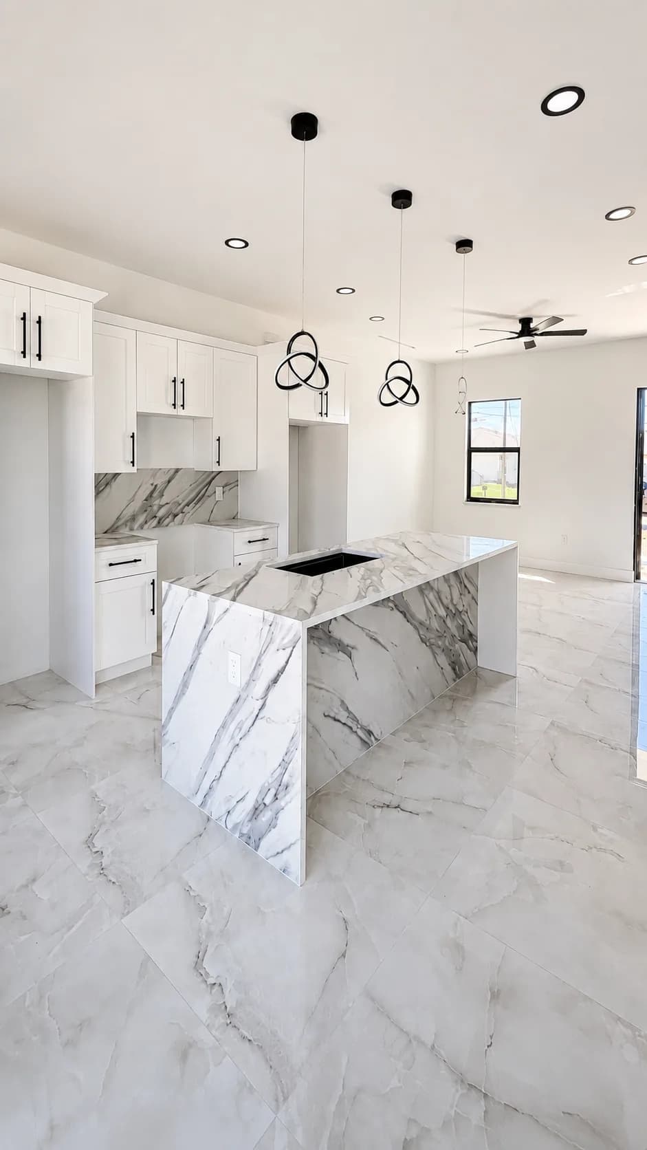 Finished open-concept kitchen ready for its final reveal